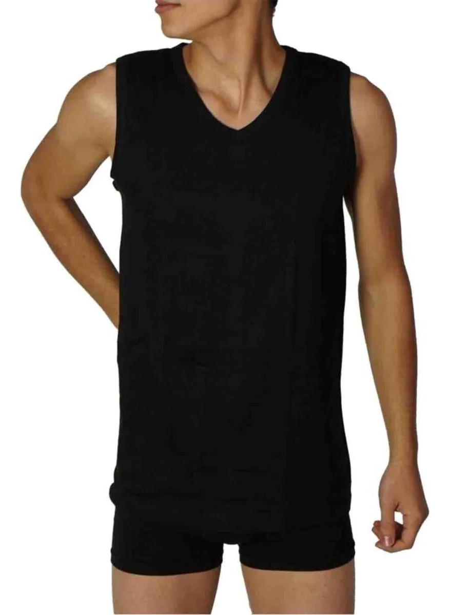 Tutku Passion Ribana Men's V Neck Sports Sleeveless Undershirt 6-Piece