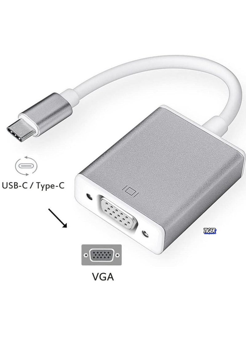 TIGER USB Type C to VGA Adapter – USB-C to VGA, Thunderbolt 3 to VGA Adapter, Full HD 1080P Video Output, Compatible with Multiple Branded Devices – Perfect for Laptops, PCs, Monitors & Projectors - Image 2