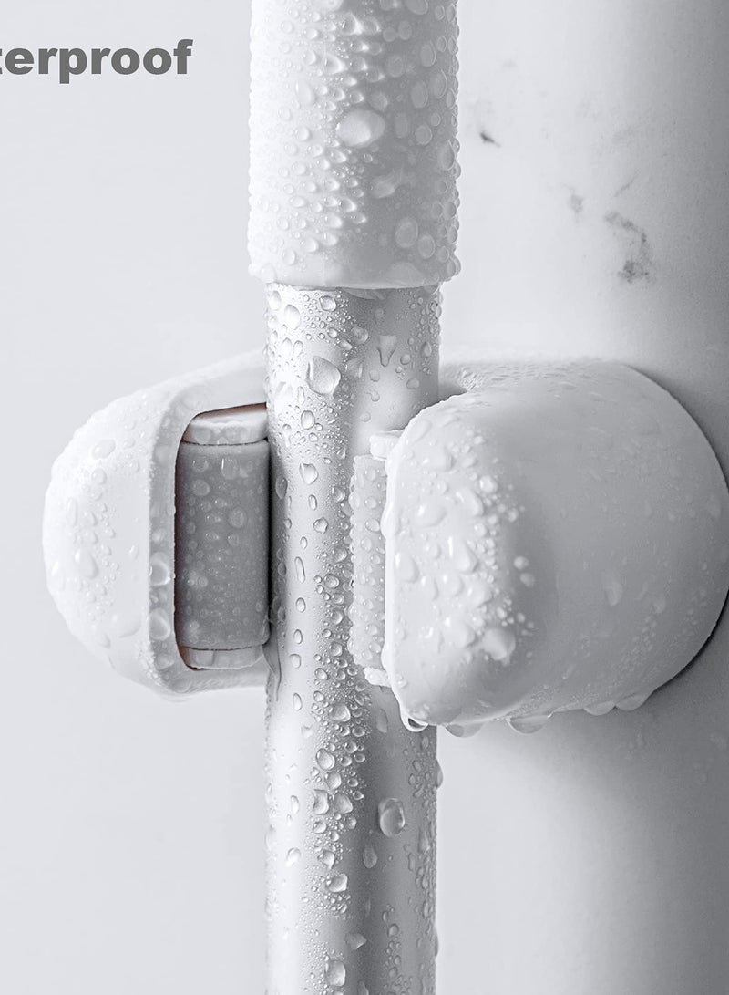 SOLARAE Broom And Mop Holder Wall Mounted 3 Piece Set, Broom Holder Wall Mounted Self Adhesive, Strong Self Adhesive Cleaning Product Organiser, Wall Gripper For Bathroom, Garden, Garage - Image 4