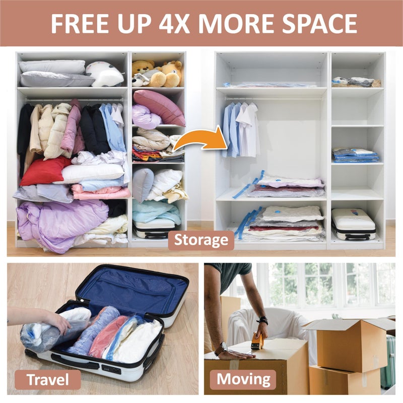 Cozy Essential Vacuum Storage Bags, Compression Space Saver Bags for Clothes, Comforters, Blankets, Pillow, Bedding, Sealer Clothing Storage,8 XXL Jumbo - Image 3