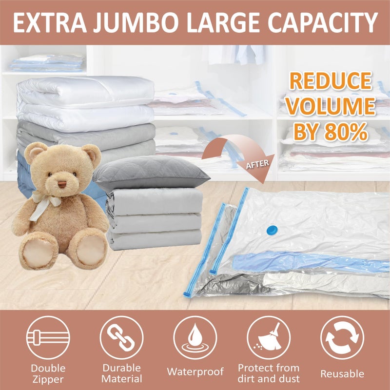 Cozy Essential Vacuum Storage Bags, Compression Space Saver Bags for Clothes, Comforters, Blankets, Pillow, Bedding, Sealer Clothing Storage,8 XXL Jumbo - Image 2