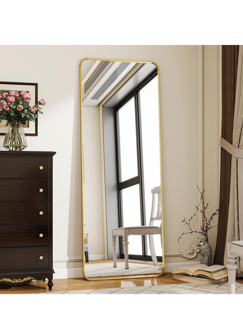 Bluejw Full Length Mirror Floor Mirrors with Aluminum Alloy Frame Free-Standing Leaning Large Bedroom Dressing Mirror Full Body Mirror Standing Mirror Wall Mounted Mirror Makeup Mirror for Living Room Gold Silver  - Image 2