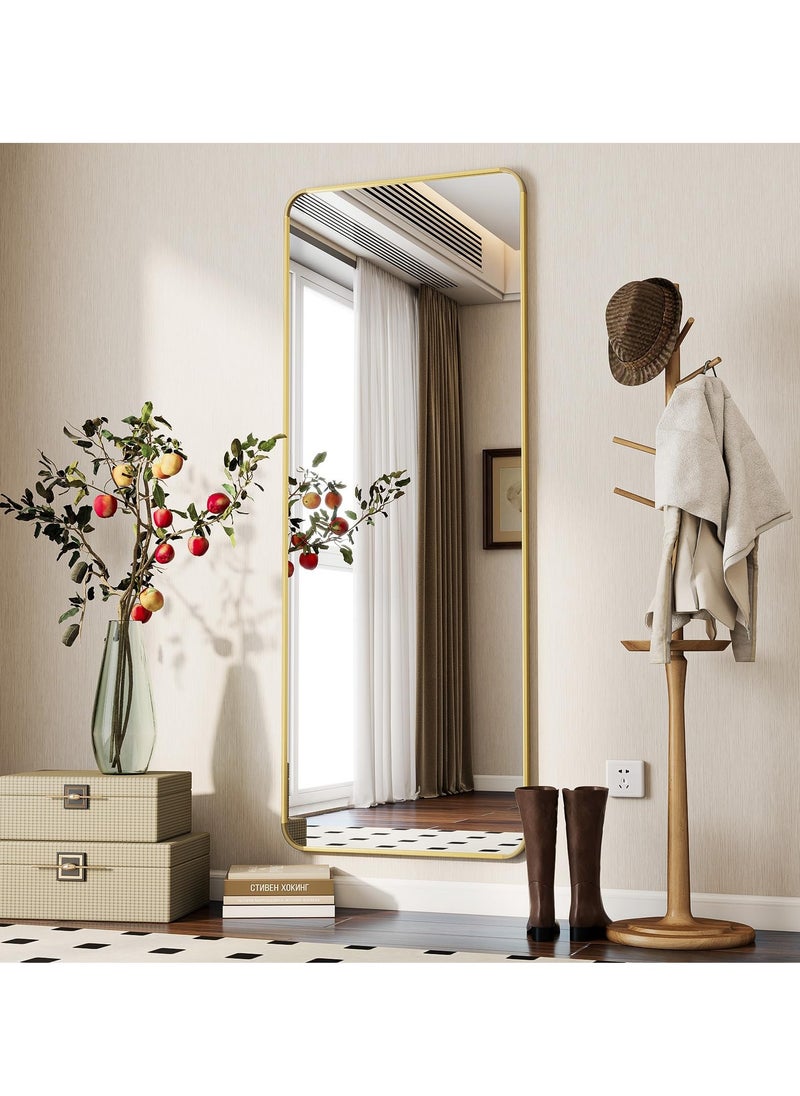 Bluejw Full Length Mirror Floor Mirrors with Aluminum Alloy Frame Free-Standing Leaning Large Bedroom Dressing Mirror Full Body Mirror Standing Mirror Wall Mounted Mirror Makeup Mirror for Living Room Gold Silver  - Image 5