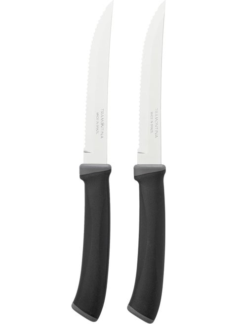 Tramontina Felice Serrated Steak Knives 2-Piece Set, Black
