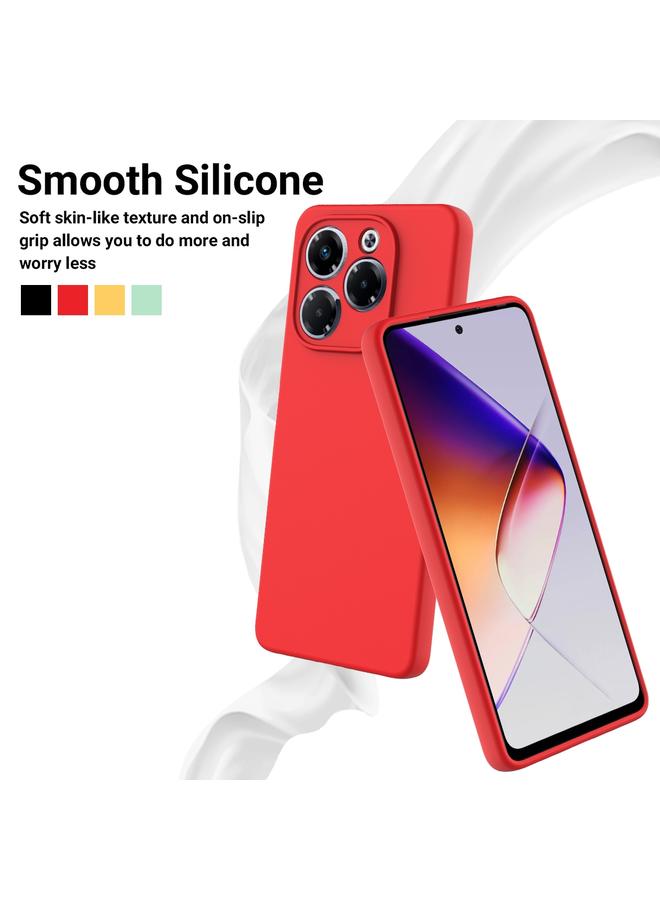 زبون جراب لهاتف Infinix Note 40X 5G مصنوع من السيليكون السائل بلون سادة ومضاد للسقوط وتغطية كاملة - Image 3