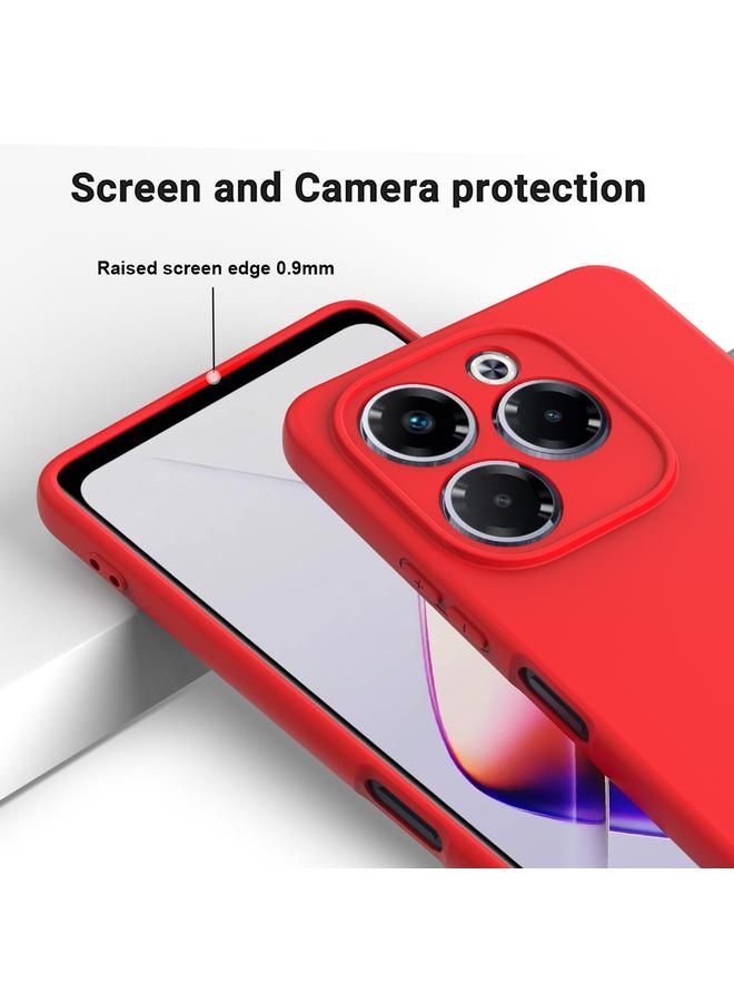 زبون جراب لهاتف Infinix Note 40X 5G مصنوع من السيليكون السائل بلون سادة ومضاد للسقوط وتغطية كاملة - Image 4