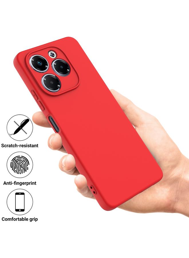 زبون جراب لهاتف Infinix Note 40X 5G مصنوع من السيليكون السائل بلون سادة ومضاد للسقوط وتغطية كاملة - Image 2