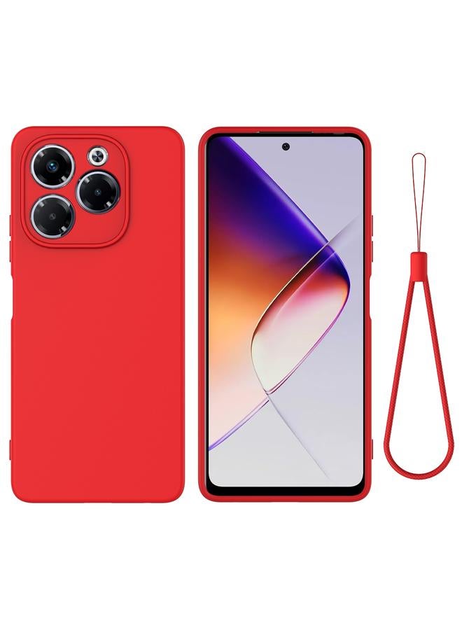 زبون جراب لهاتف Infinix Note 40X 5G مصنوع من السيليكون السائل بلون سادة ومضاد للسقوط وتغطية كاملة - Image 1