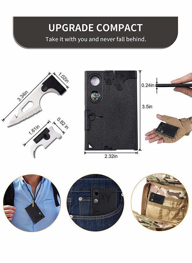 GROIC - Credit Card Multi Tool Gadgets, Survival Credit Card Multipurpose Tool With Survival Knife Fire Starter, Whistle, Compass, Screwdrivers for Useful Gifts - Image 1