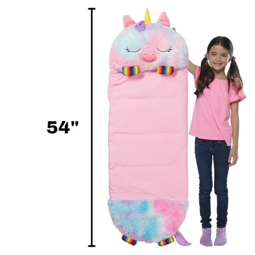 Happy Nappers: Pillow & Sleepy Sack: Medium - Rainbow Unicorn - 54 x 20, Plush Animal Character, 2-in-1 Pillow Sleeping Bag, Play, Kids Ages 3+ - Image 4
