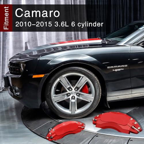 AOOA Aluminum Red Caliper Covers Black Character Fits 2011-2015 Camaro (set of 4) - Image 3