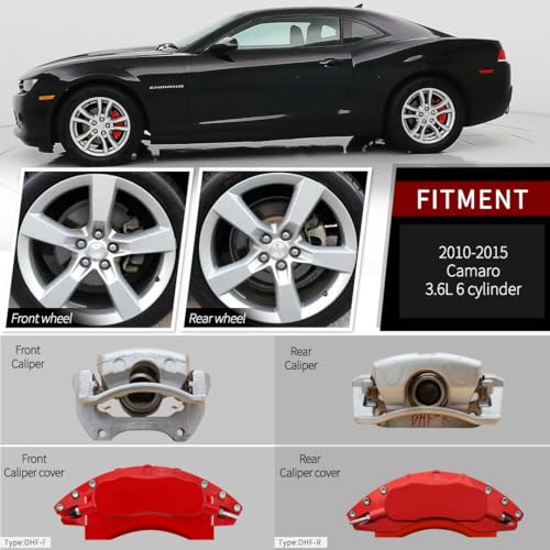 AOOA Aluminum Red Caliper Covers Black Character Fits 2011-2015 Camaro (set of 4) - Image 2