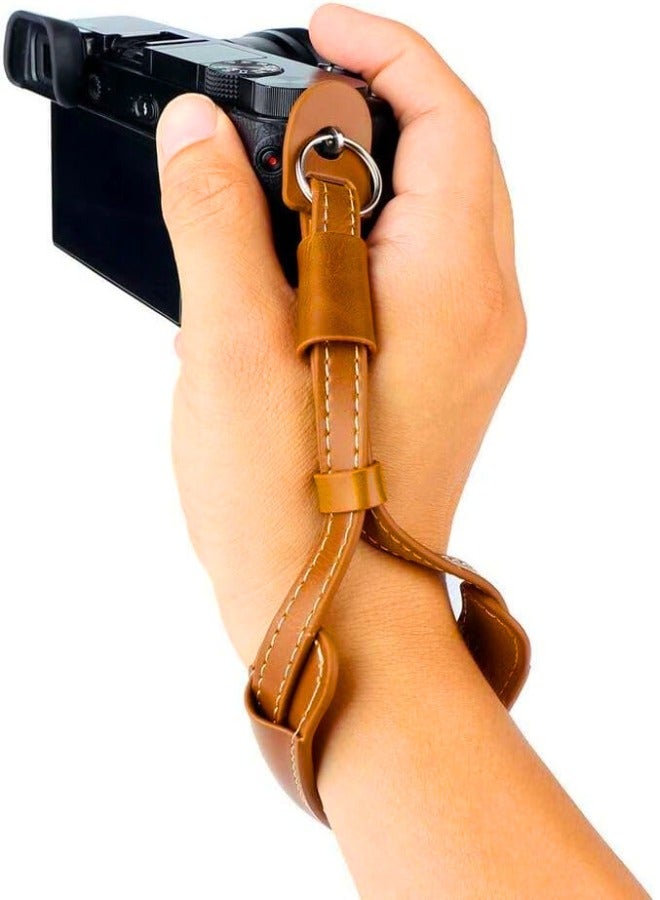 Chase Up Premium Leather Camera Hand Strap - Ergonomic Wrist Strap for DSLR/SLR/Mirrorless Cameras, Secure & Comfortable Grip for Photographers, Quick-Release Design (Fits Canon/Nikon/Sony/Fujifilm) - Image 2