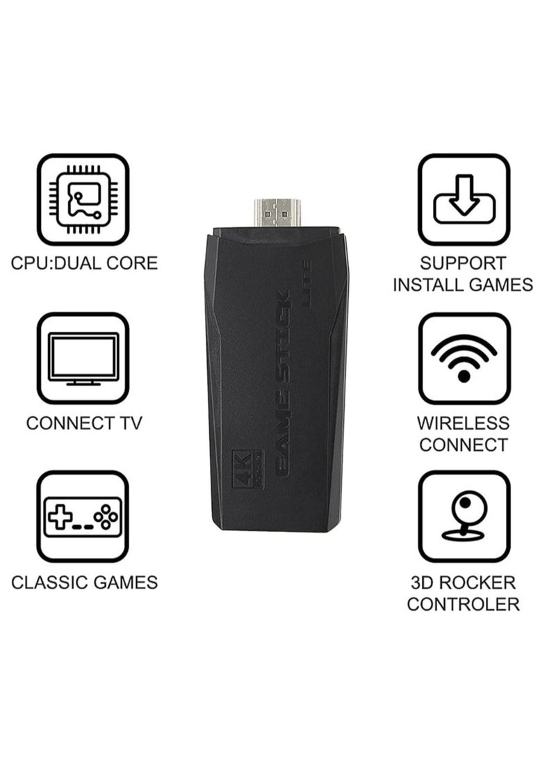 Wireless Retro Game Console, Plug and Play Video Game Stick Built in 10000+ Games,9 Classic Emulators, 4K High Definition HDMI Output for TV with Dual 2.4G Wireless Controllers - Image 5
