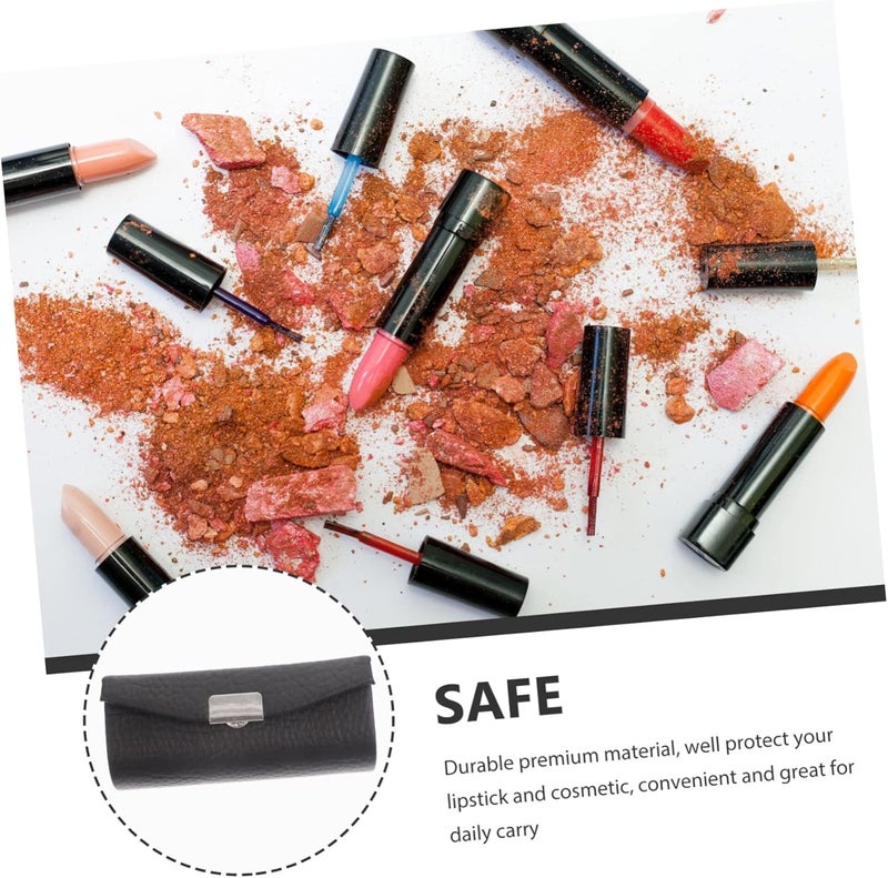 DOITOOL Pocket Lipstick Case Portable Decorative Pu Lipstick Holder Mirror Elegant Leather Design for Travel Camping and Everyday Use for Women - Image 3