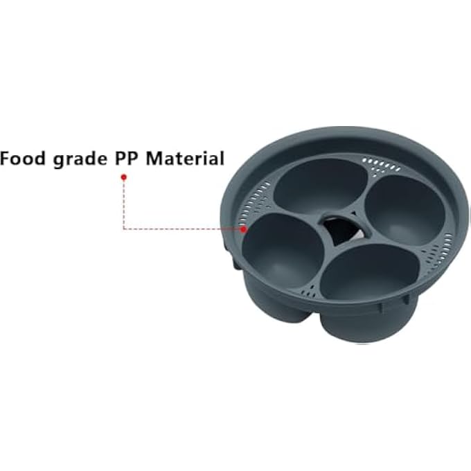 كيلا علب البيض 4In1 سيليكون لقضمات البيض للطعام الفوري، وأواب البيض المسلوقة على البخار، مواد آمنة من فئة الطعام، PfoaFree مثالية للإفطار، وجبات خفيفة صحية أو حلويات سوداء - Image 4