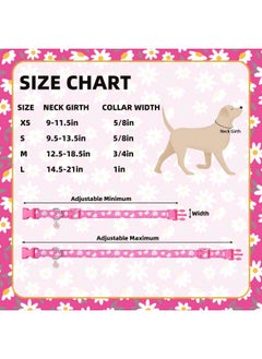 PUPTECK PUPTECK Cute Floral Dog Collar, Soft Cloth Fabric Dog Collars for Small Medium Large Dogs, Adjustable Puppy Collar with Pendant for Male Female Boys Girls Accessories  - Image 2