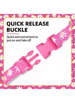 PUPTECK PUPTECK Cute Floral Dog Collar, Soft Cloth Fabric Dog Collars for Small Medium Large Dogs, Adjustable Puppy Collar with Pendant for Male Female Boys Girls Accessories  - Image 3