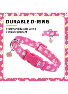 PUPTECK PUPTECK Cute Floral Dog Collar, Soft Cloth Fabric Dog Collars for Small Medium Large Dogs, Adjustable Puppy Collar with Pendant for Male Female Boys Girls Accessories  - Image 5