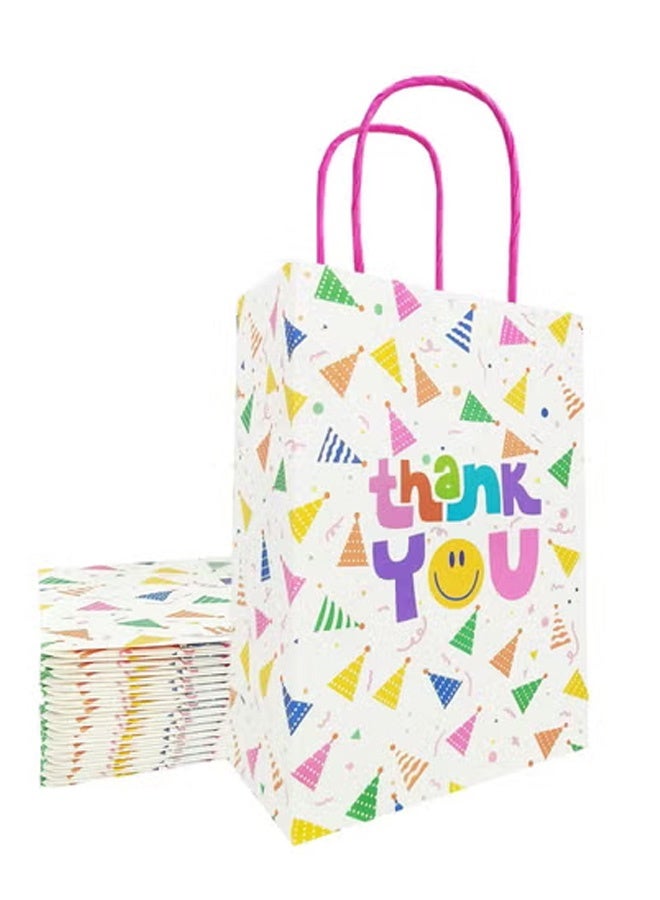 Peachjoy Gift Bags, Thank You Party Favor Goodie Bags, Suitable for Children's Birthday Gifts, Small Parties, Cute Paper Colorful Shopping Bags with Handles(20 Pcs) - Image 1
