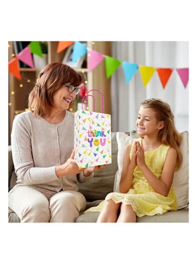 Peachjoy Gift Bags, Thank You Party Favor Goodie Bags, Suitable for Children's Birthday Gifts, Small Parties, Cute Paper Colorful Shopping Bags with Handles(20 Pcs) - Image 5