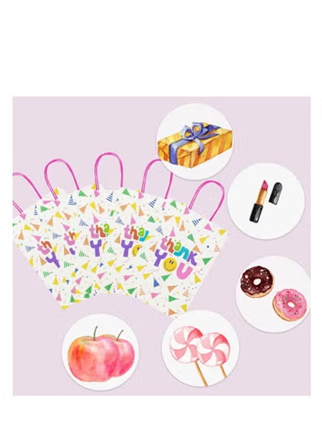 Peachjoy Gift Bags, Thank You Party Favor Goodie Bags, Suitable for Children's Birthday Gifts, Small Parties, Cute Paper Colorful Shopping Bags with Handles(20 Pcs) - Image 3