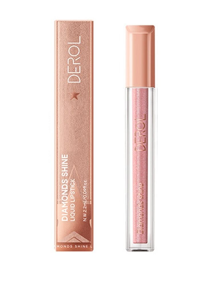 DEROL Liquid Lipsticks Diamond High Shine Makeup For Women Velvet Long Lasting Waterproof Highly Pigmented Colour Quick-Drying, Smudge-Proof, Nourishes, Conditions,Ultra Soft Moisturizer  - Image 1