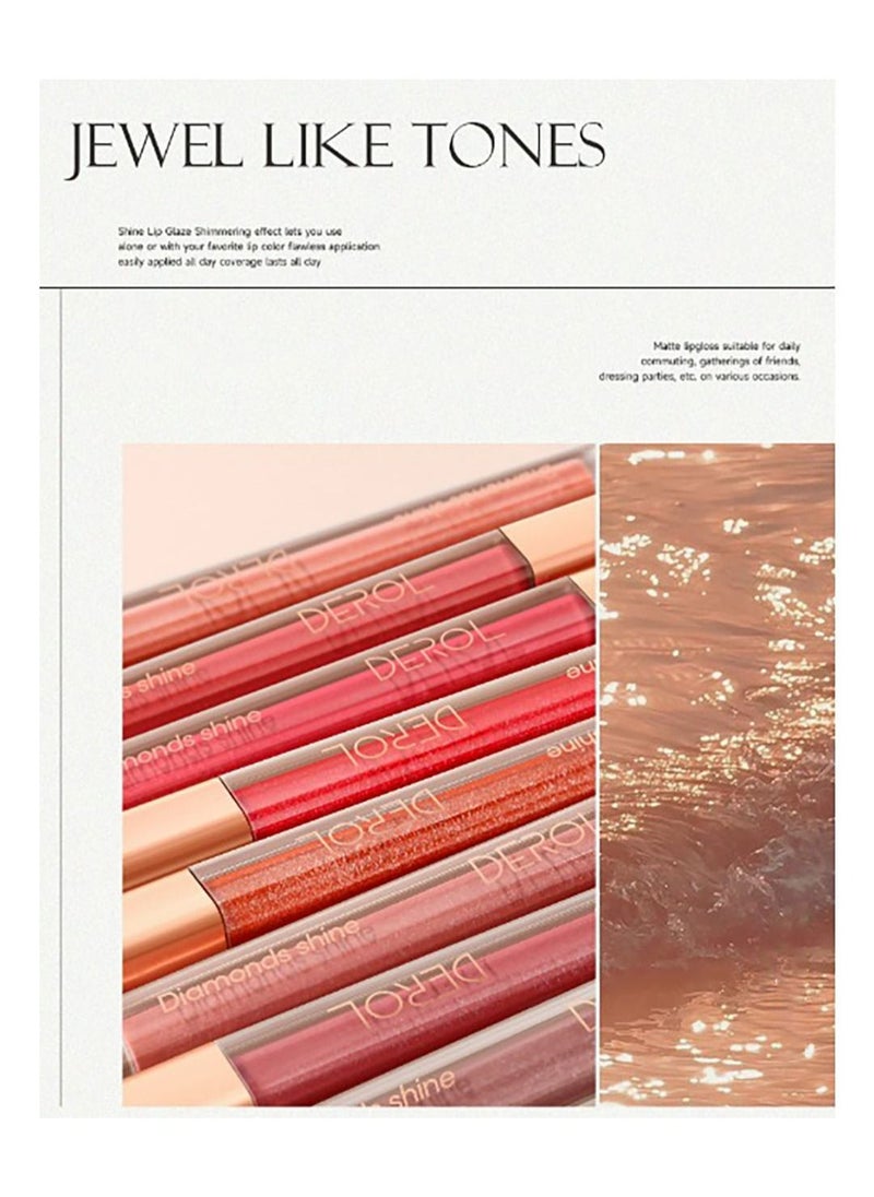 DEROL Liquid Lipsticks Diamond High Shine Makeup For Women Velvet Long Lasting Waterproof Highly Pigmented Colour Quick-Drying, Smudge-Proof, Nourishes, Conditions,Ultra Soft Moisturizer  - Image 4