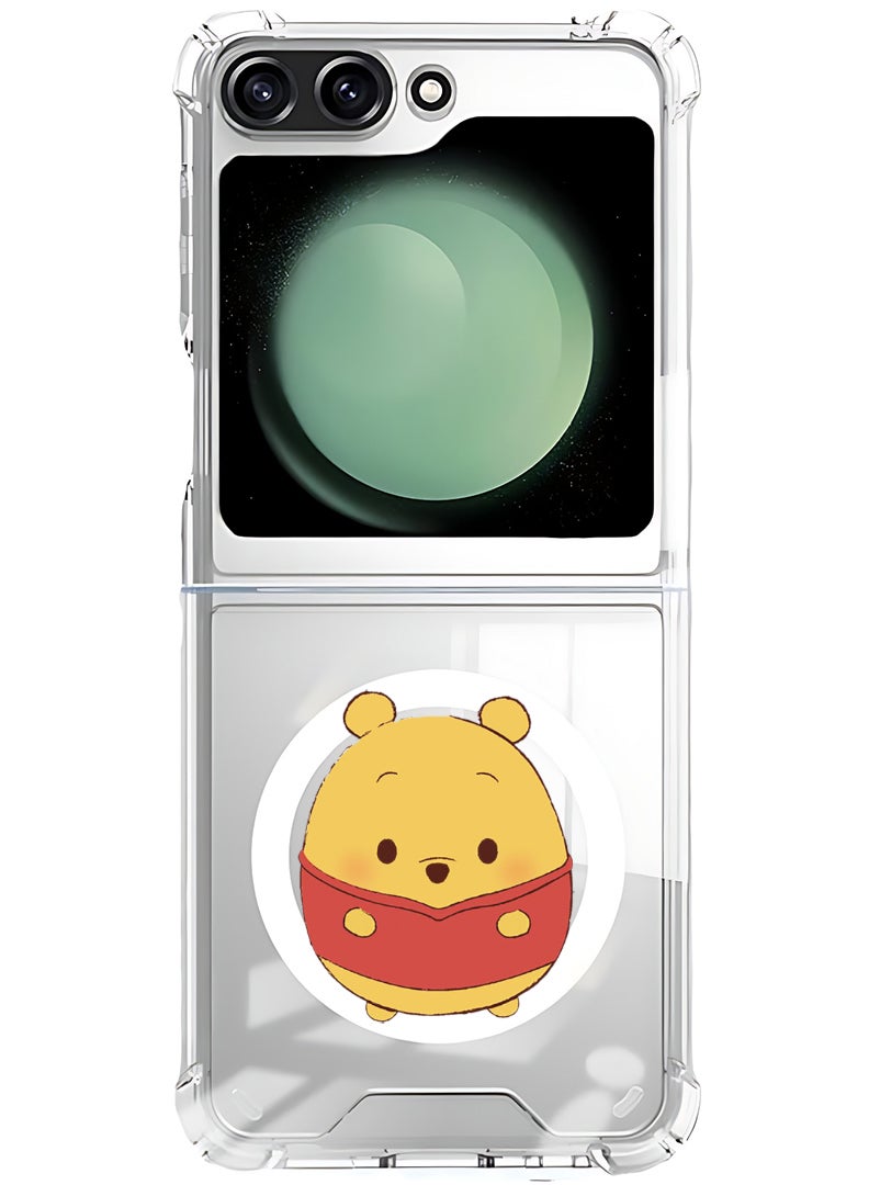 Theodor Magnetic Case for Samsung Galaxy Z Flip 5 Compatible with MagSafe Wireless Charging, Shockproof Phone Bumper Cover Pooh - Image 1