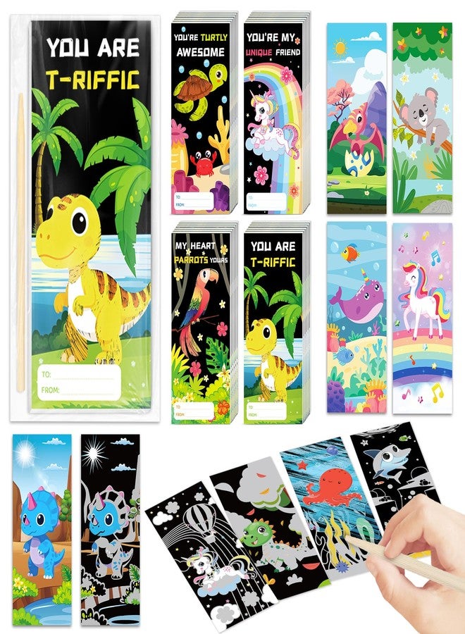 ShyLizard 24 Pcs Valentine's Day Scratch Art Paper, DIY Party Favor Holiday Decor - Image 1