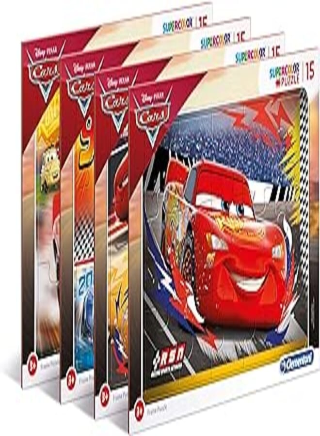 Clementoni Clementoni 22232 22232-frame puzzle-cars-15 pieces, multi-coloured 