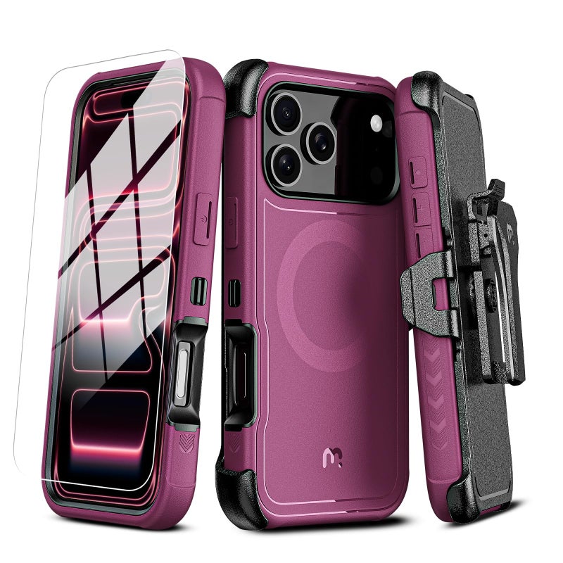 M MYBAT PRO for iPhone 17 Pro Max Case with Belt Clip Holster Maverick Series 17 Pro Max CaseCompatible with Magsafe wScreen ProtectorAntiDropwith 360Rotating KickstandHeavy Duty Protection - Image 2