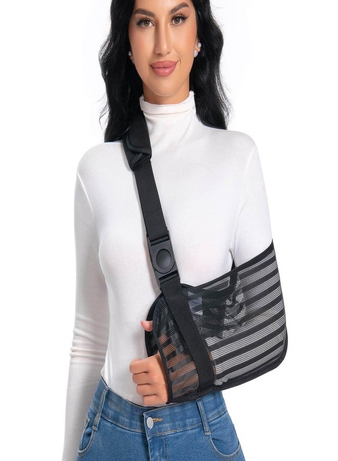 Ledhlth Arm Sling for Broken Arm, Torn Rotator Cuff, Shoulder, Elbow, Wrist Injury, Mesh Support Brace for Men and Women (Black, One Size) - Image 1