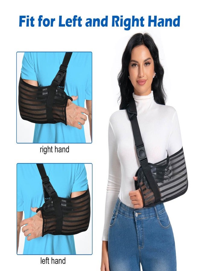 Ledhlth Arm Sling for Broken Arm, Torn Rotator Cuff, Shoulder, Elbow, Wrist Injury, Mesh Support Brace for Men and Women (Black, One Size) - Image 3