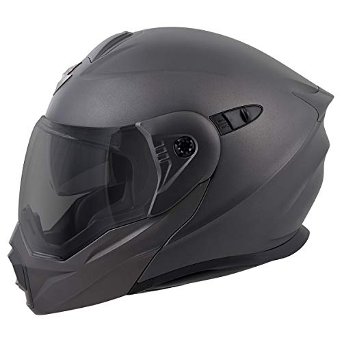 ScorpionEXO AT950 Modular Full Face Motorcycle Adventure Helmet Bluetooth Ready Speaker Pockets DOT Approved Solid (Matte Anthracite - X-Small) - Image 2