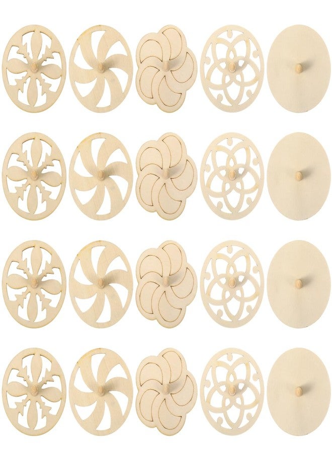 IMIKEYA 20pcs Kids Toy Natural Wood Gyro Tops Paint Toys for Kids Improve Hand-Eye Coordination Random Color - Image 1