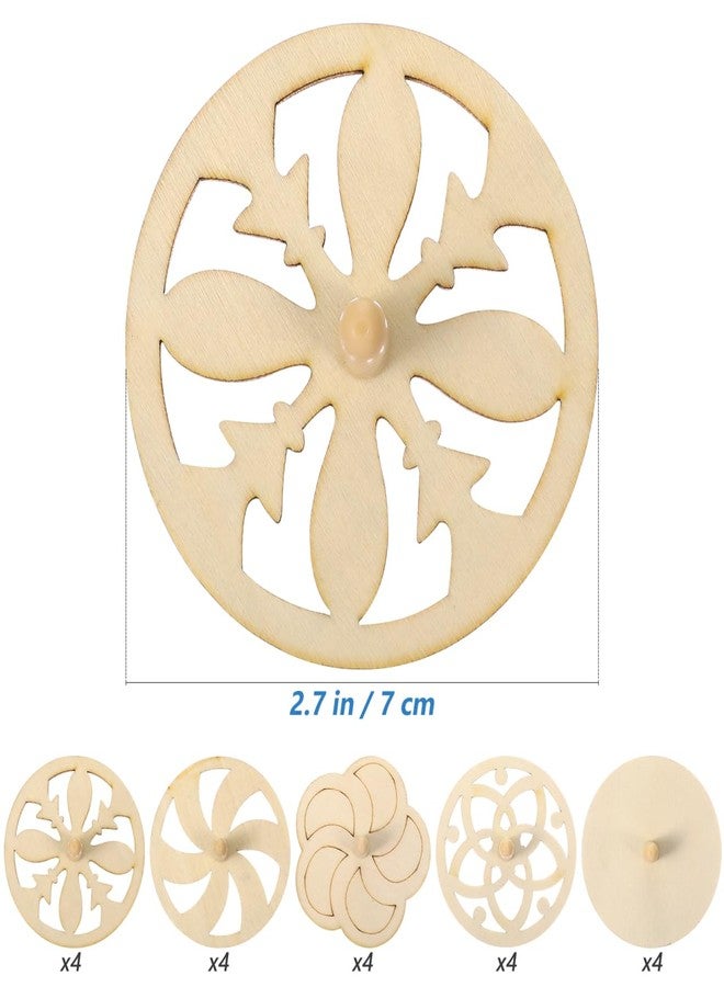 IMIKEYA 20pcs Kids Toy Natural Wood Gyro Tops Paint Toys for Kids Improve Hand-Eye Coordination Random Color - Image 2