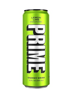 Prime Energy Drink Lemon Lime Naturally Flavored, Zero Sugar, 355ml