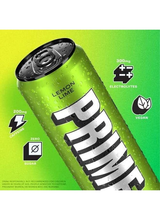 prime_hydration_drink - Prime Energy Drink Lemon Lime Naturally Flavored, Zero Sugar, 355ml - Image 1