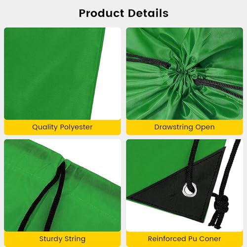 Vorspack Drawstring Backpacks Bulk 20 Pieces String Bags Customized Bags for Party Gym Sport Trip - Green - Image 4