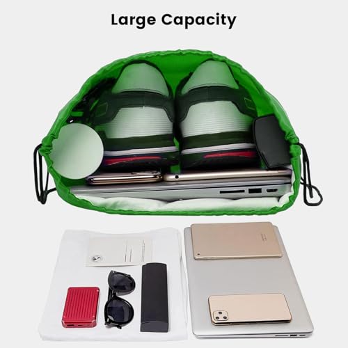 Vorspack Drawstring Backpacks Bulk 20 Pieces String Bags Customized Bags for Party Gym Sport Trip - Green - Image 3