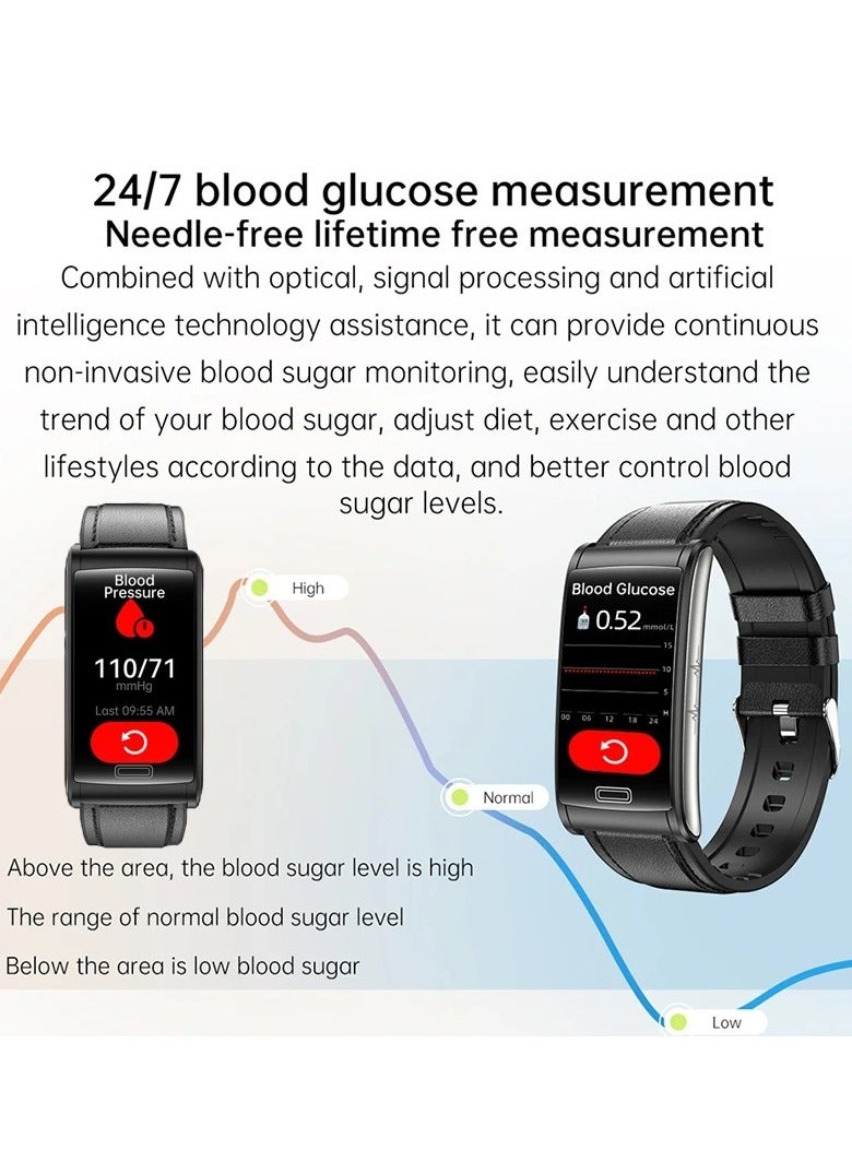 AROAQ E600 Smart Watch , Amoled Display Waterproof Sport Activity Tracker Watch, 1.47" Display Touch Screen Health Tracker Watch With 15 Plus Sports Mode, (Black Silicone) - Image 3