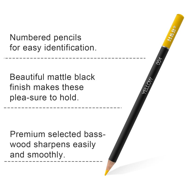 HB H & B 72 Colored Pencils Kit, Oil-Based Soft Core Art Supplies for Adults and Beginners, Ideal for Sketching and Shading, Professional Drawing Pencil Set - Image 5