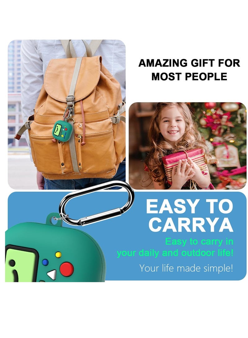 Stylish Shockproof Silicone Case for Beats Fit Pro with Carabiner, Green Color, Perfect Fit for Charging Case - Image 5