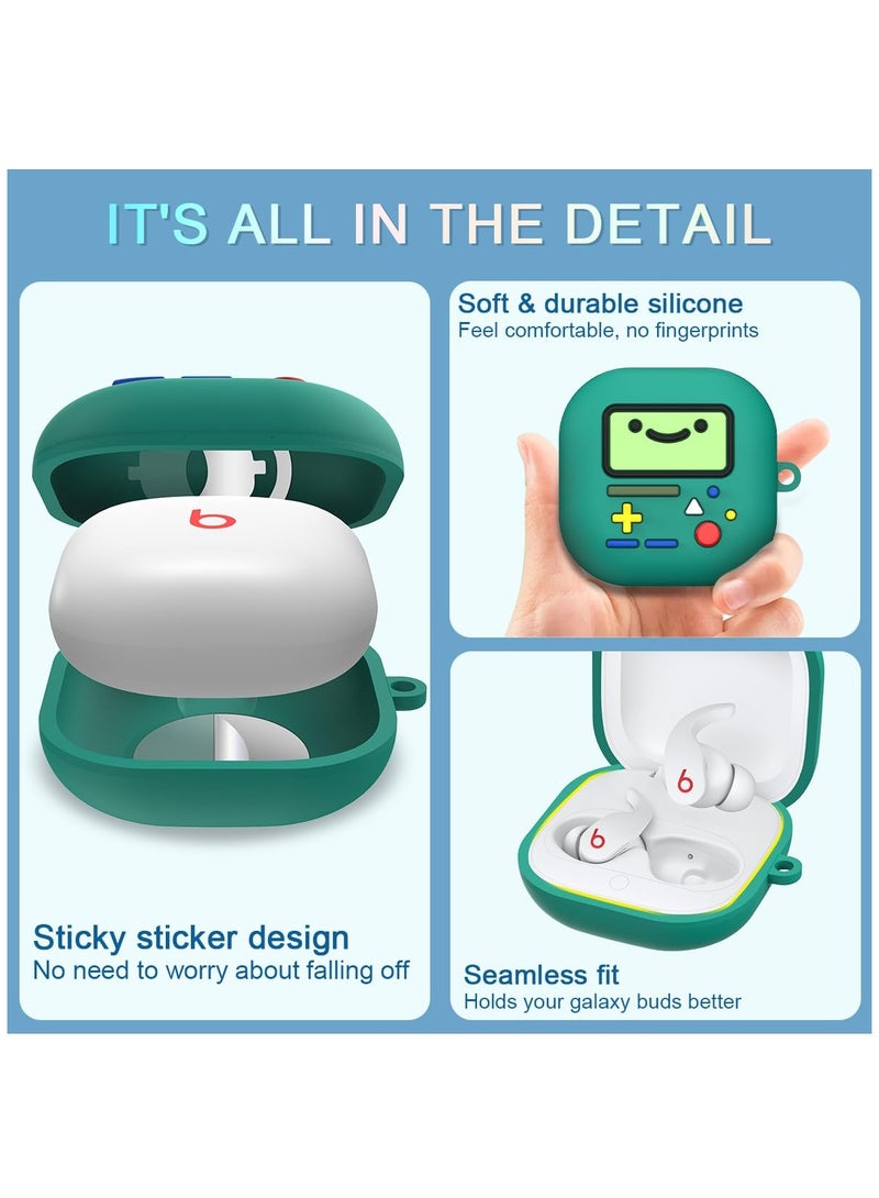 Stylish Shockproof Silicone Case for Beats Fit Pro with Carabiner, Green Color, Perfect Fit for Charging Case - Image 4