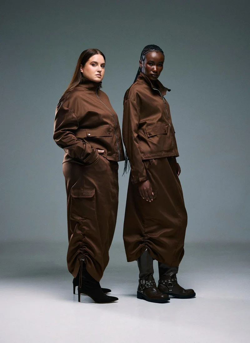 RÓLO Brown Women's Cropped Track Jacket for Women | Best Price UAE