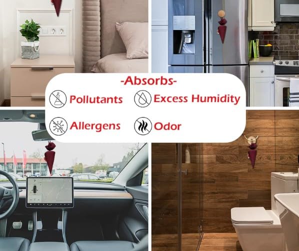 RUNBUGZ RunBugz Activated Carbon Air Purifier Cone to remove Odor and Moisture from Car Bathroom and Kitchen 100 Grams Coconut Activated Charcoal Classic Maroon Pack of 2  - Image 3