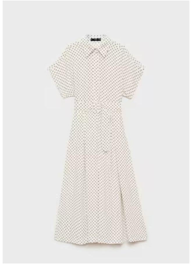 MANGO - Casual Polka-Dot Dress With Belt - Image 1