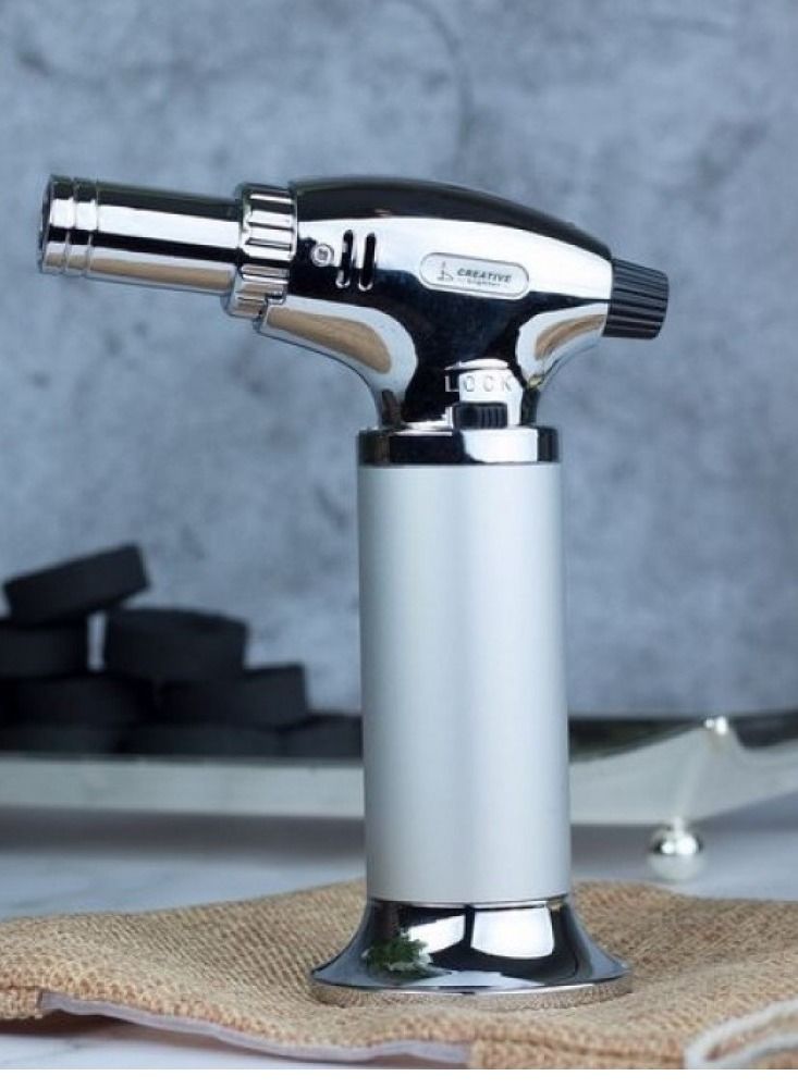 حكاية شمعة ولاعة فضية فخمة متعددة  الإستخدام للفحم والبخور وغير ذلك