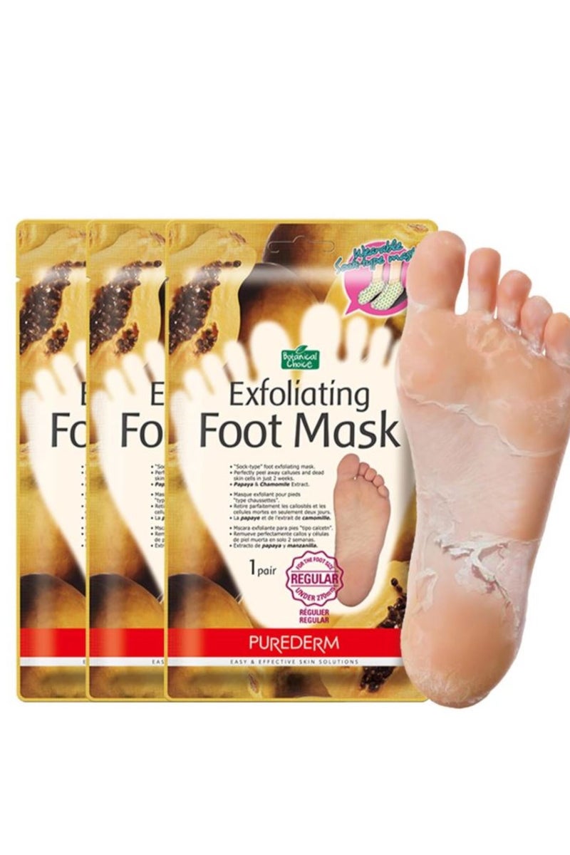 بيور ديرم قناع تقشير القدمين بخلاصة البابايا من بيورديرم - عبوة من 3 قطع - Image 1